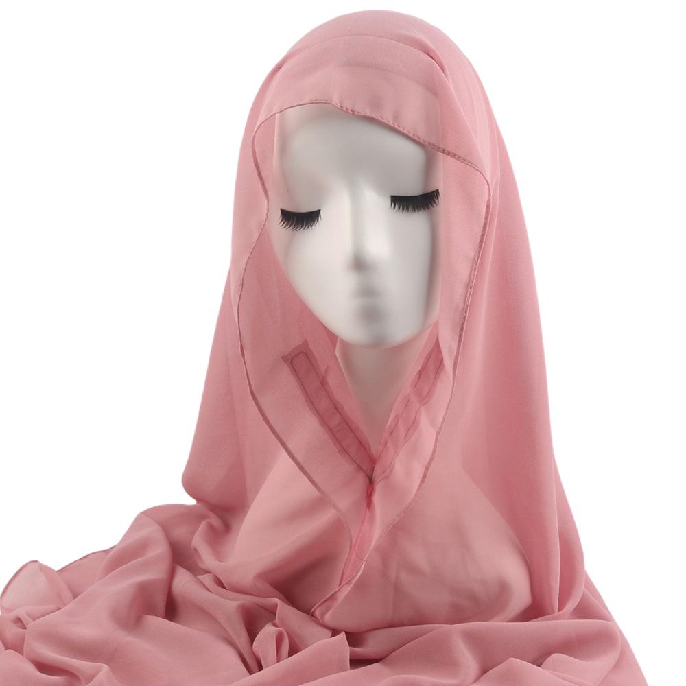 New Chiffon Lazy-Person Scarf with Magnetic Buckle - Anti-fall, Solid Color, Versatile, In Stock