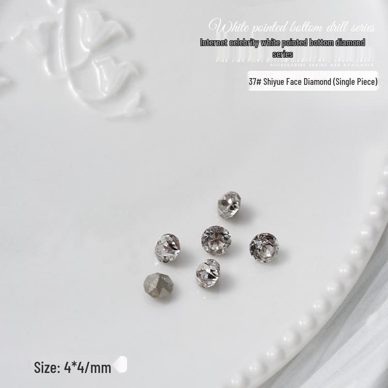 Nail Art Decorations: Transparent Pointed Rhinestones - Heart, Water Drop, Square, Butterfly Shapes