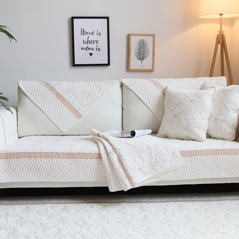 Summer Pure Cotton Sofa Cushion Fabric European Style Sofa Towel Slipcover Combination Non-Slip Simple Modern Four Seasons