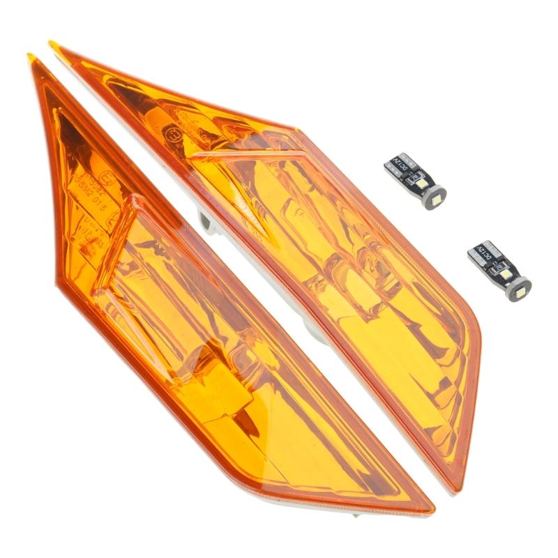 

LED Side Marker Lights Smoked Lens Sequential Turn Signal for 2016-2021 FC1 Bumper Reflector жовтий