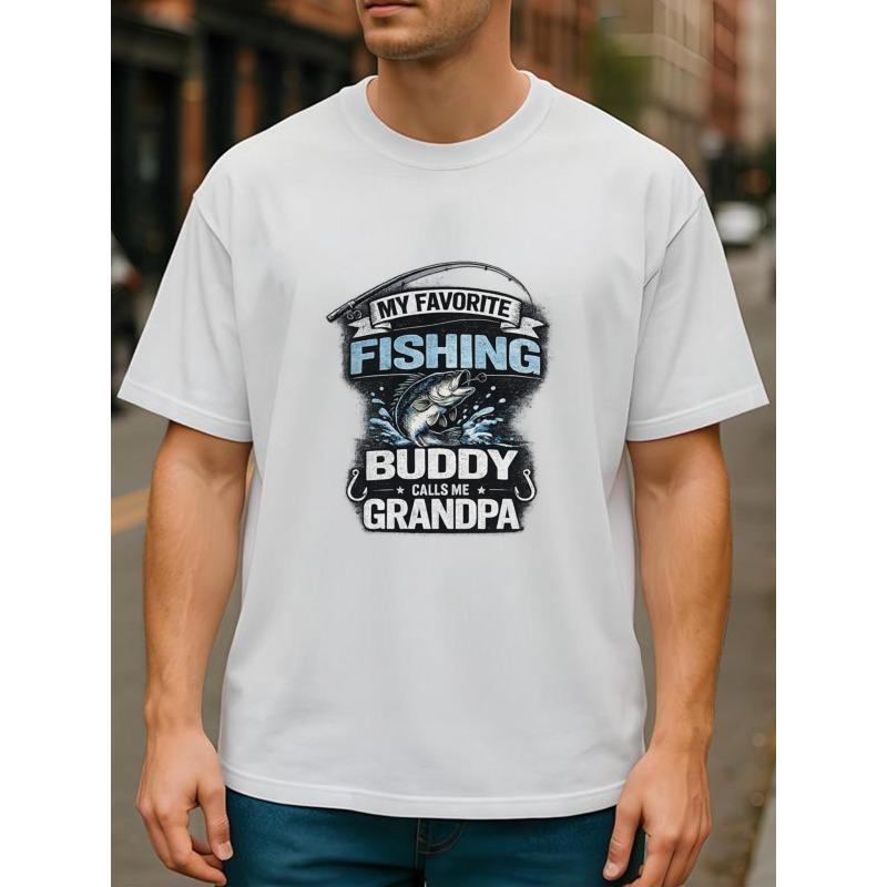 

European sizes Fishing Theme Pattern, Very Versatile for Fitness Training, Fashionable and Versatile Daily Top, Light and Comfortable Round-neck 4XL білий
