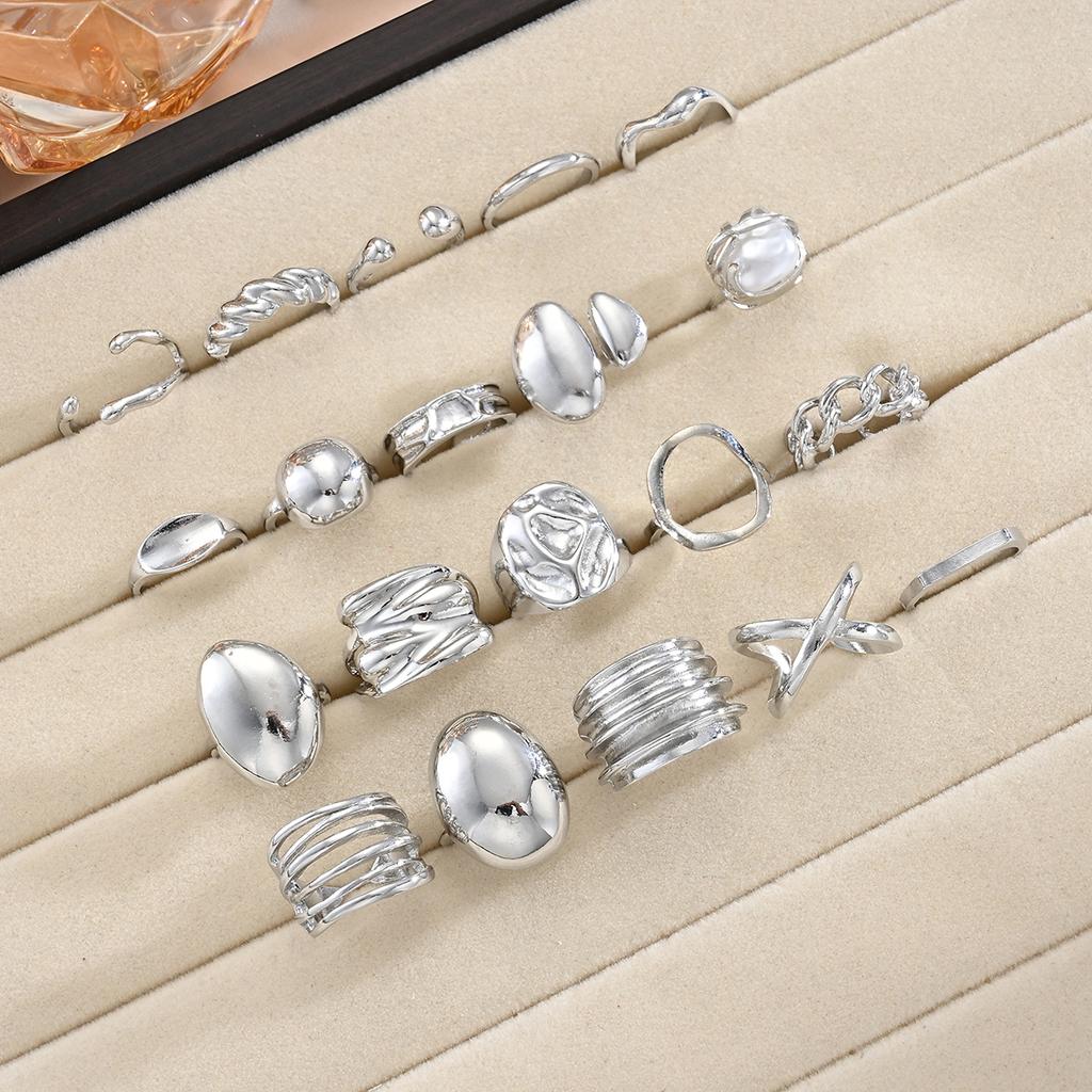 Punk Irregular Metal Opening Rings For Women Vintage Geometric Liquid Lava Waterdrop Knuckle Joint Ring Party Jewelry Gifts 2026