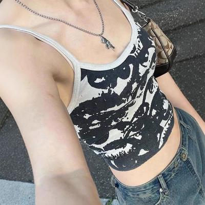 Women's Printed Summer New Women's Halter Top, Sweet and Spicy Style, Beautiful Back and Thin, Sexy Small Vest Wholesale