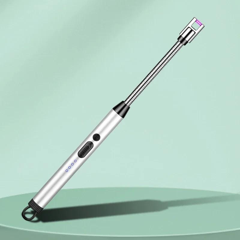 Creative Electric Solitary Electronic Pulse Ignition Household Kitchen Artifact Outdoor Windproof Long Range Charging Lighter