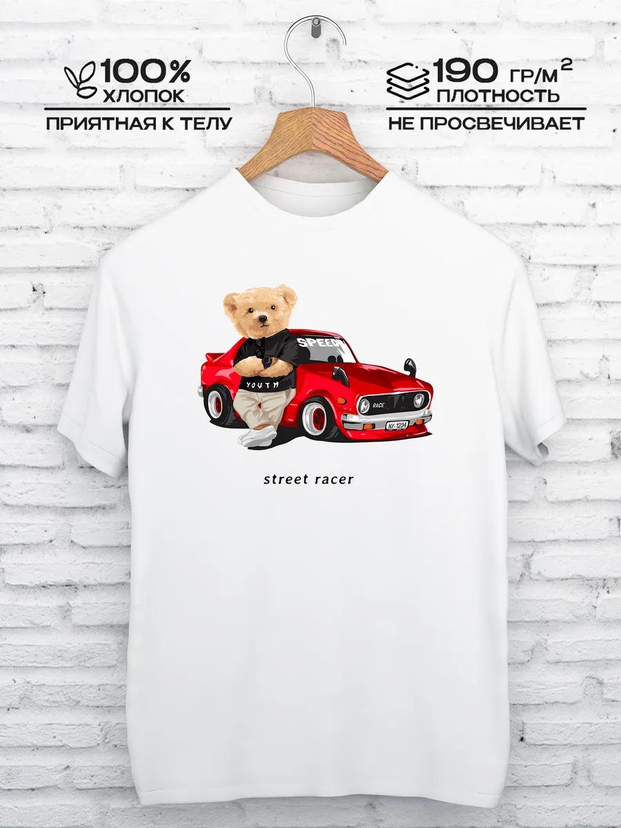 Bear Street Racer Print T-shirt L