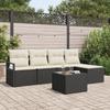 5-Piece Garden Sofa Set with Brown Poly Rattan Cushions, 2-Seater Garden Sofa with Storage 3355016