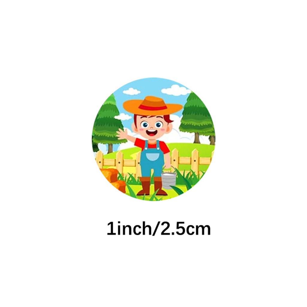 100-500Pcs Cartoon Farm Animal Stickers Diy Gift Handmade Scrapbooking Stationery Sticker Gift Decoration Label