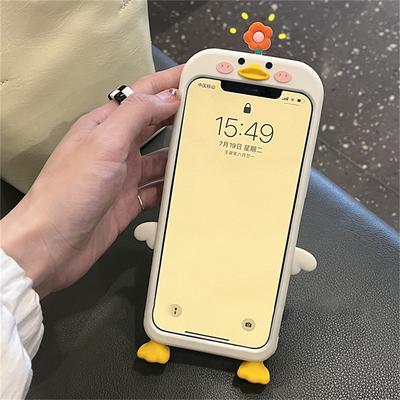 Japan Cute 3d Cartoon Duck Silicone Case For Iphone 14 13 12 11 Pro Xs Max X Xr 7 8 6 Plus Se 3 Kawaii Protective Soft Cover