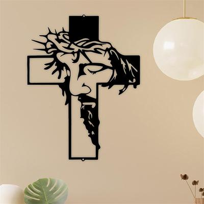 Cross Acrylic Sign, Jesus Wall Art Decor, Modern Wall Decoration, Silhouette Art, Suitable For Home Office Living Room Bedroom
