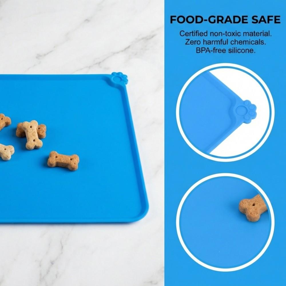 Easy Clean Food-grade Pet Mat Waterproof Non-slip Pet Feeding Mat Anti-spill Oversized Silicone Mat Home