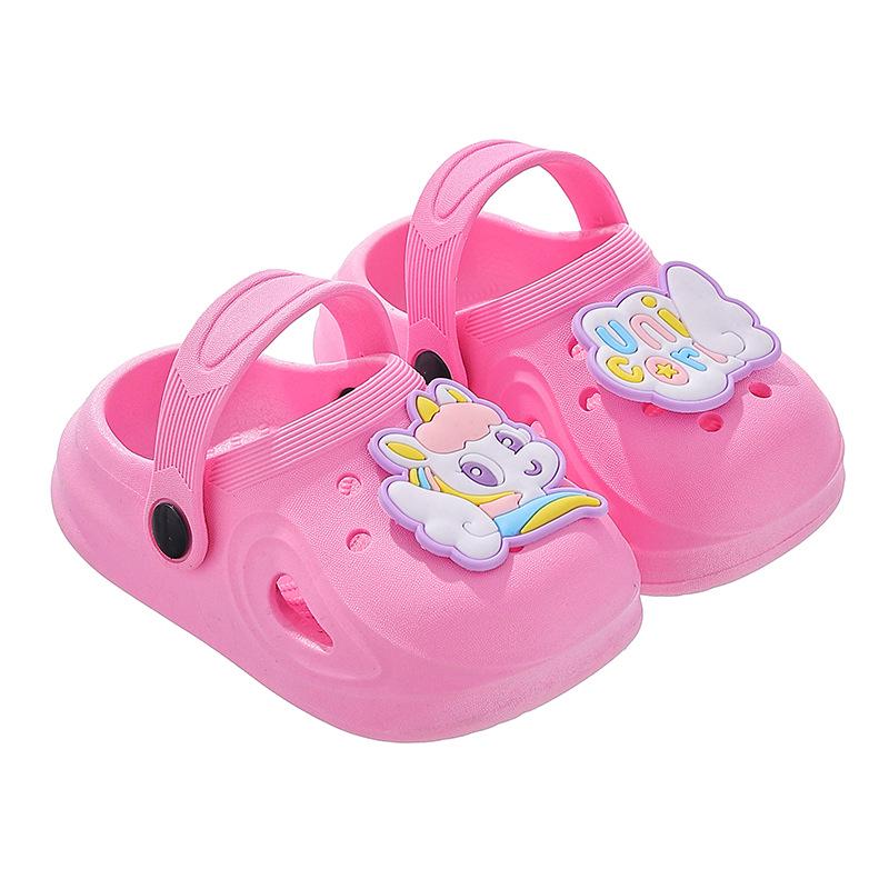 Kids' Cute Cartoon Non-Slip Beach Slippers with Soft Sole and Closed Toe for Boys and Girls