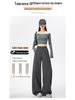 Spring 2026 Color-Block Curved Leg Wide Sweatpants: Spliced, Loose, Slimming, Good Drape, Sportswear