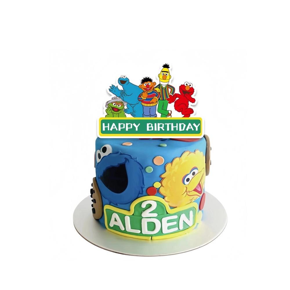 New Sesame Birthday Party Decorations Cartoon Street Balloons Plates Tablecloth Cups Tableware Set for Baby Shower Party Favors 5