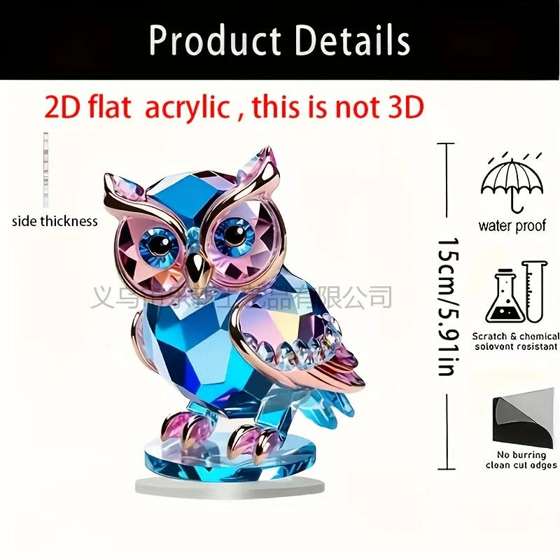 2D Flat Acrylic Standing Brand Ornament Handicraft Animal Peacock Ornament