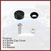 1 Set Bling Car License Plate Fasteners Screws Caps Covers Black Universal Rhinestone License Plate Bolt Cap Plastic Washer Replace Parts
