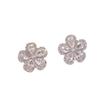 Zircon Flower Stud Earrings: Chic, Cold Style for Daily Commute