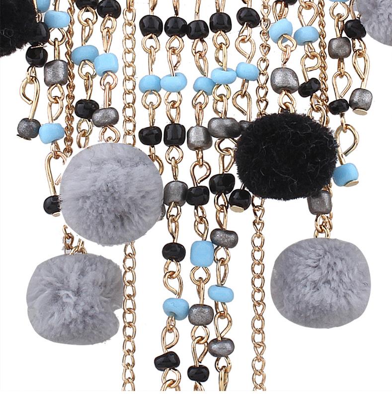 Women's Sweet Tassels Beads & Pompons Ear Pendants Long Dangle Earrings Eardrop Ladies Jewelry Christmas Gift