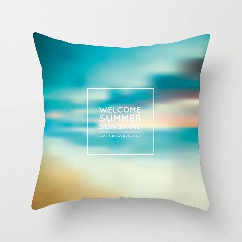 Pillowcases Home Decor Living Room  Cute Blue Ocean Pillowcase Office Chair Double Bed Cushion Cover