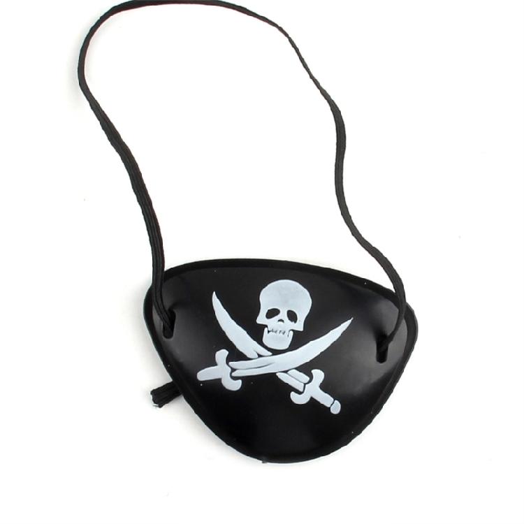 Pirate Hair Hoop Hat EyePatch Kerchief Set for Halloween, Ship themed Parties