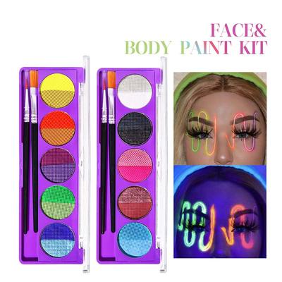 Makeup Palette Fluorescent UV Water-soluble Halloween Party Makeup Body Painting Palette Festive Stage Makeup