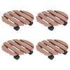 Vidaxl Plant Pot Caddy, 4 Pcs, Brown, Ø30X7.5 Cm, Wpc