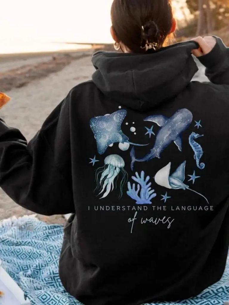 2025 Marine Protection Theme Casual Hoodie - EU Size