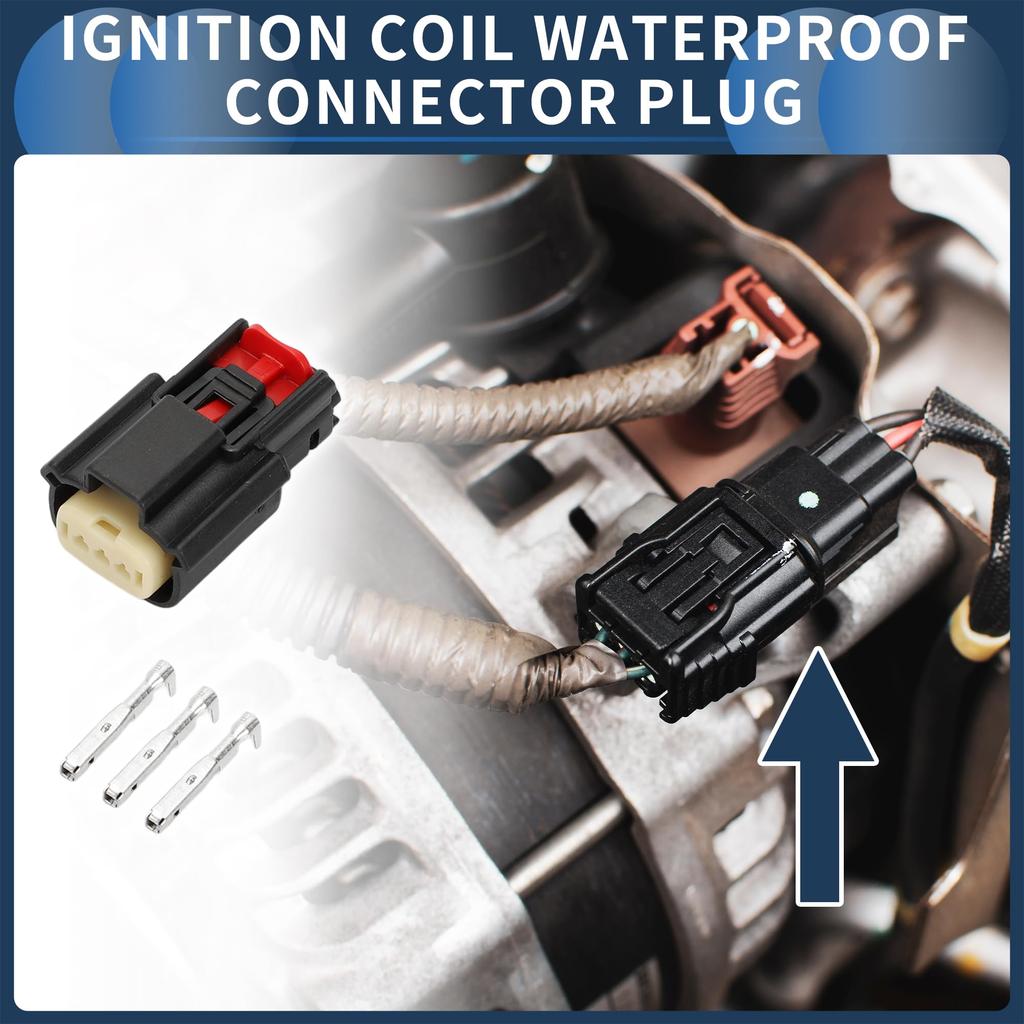 INFINAUTO 1 Set 3 Pin Ignition Coil Waterproof Connector Plug for Ford Mazda Plastic