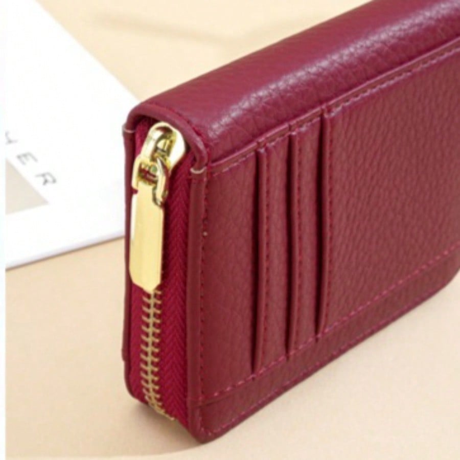 Wallet women's zipper simple Korean version short multiple card slots can hold driver's license coin wallet