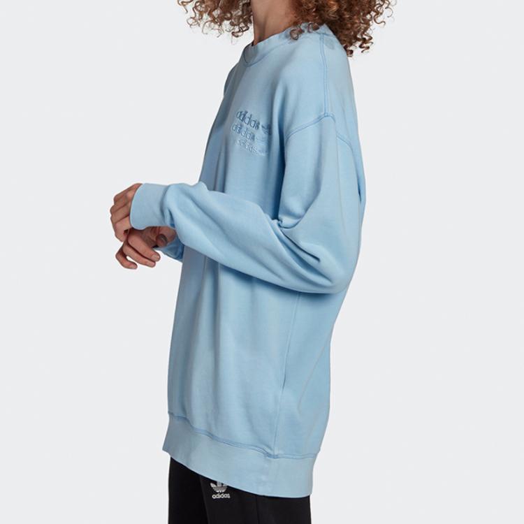 Adidas Originals Casual Sports Knit Crew Neck Sweatshirt Men Tops Sky-Blue GL6161