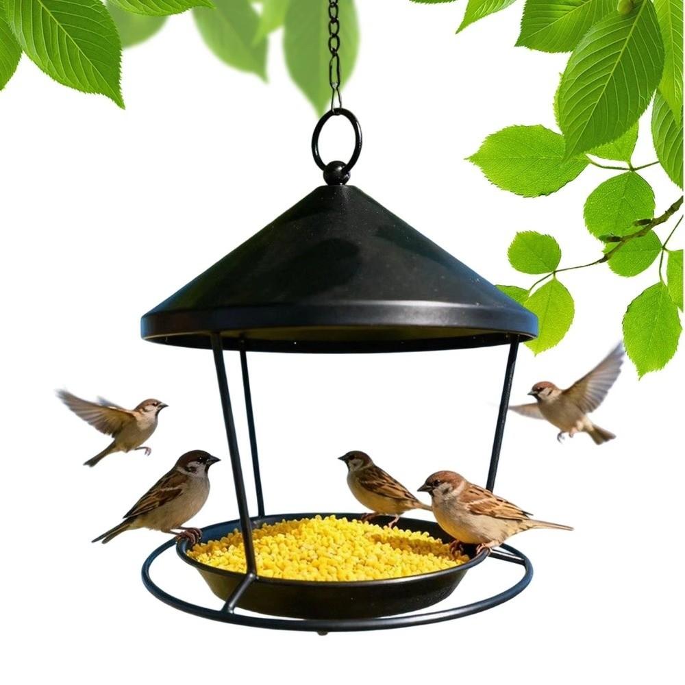 Rustproof Hanging Bird Feeder Spacious Holder Bird Water Bowl Bird Food Container  Patio