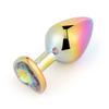 Cute Rainbow Anal Plugs Heart-shaped Metal Crystal Jewelry Small Adult Anal Plugs Female Male Couple Flirting Masturbation