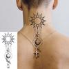 1 Sheet Geometric Planet Mountains Temporary Tattoos For Women Men Forearm Foot, Waterproof Long Lasting Realistic Tatoo Sticker