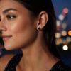 Yousheng 1 Pair Stud Earrings, Four-Claw Cubic Zirconia Sparkling Ear Studs, Women Earrings for Versatile Daily Wear Jewelry