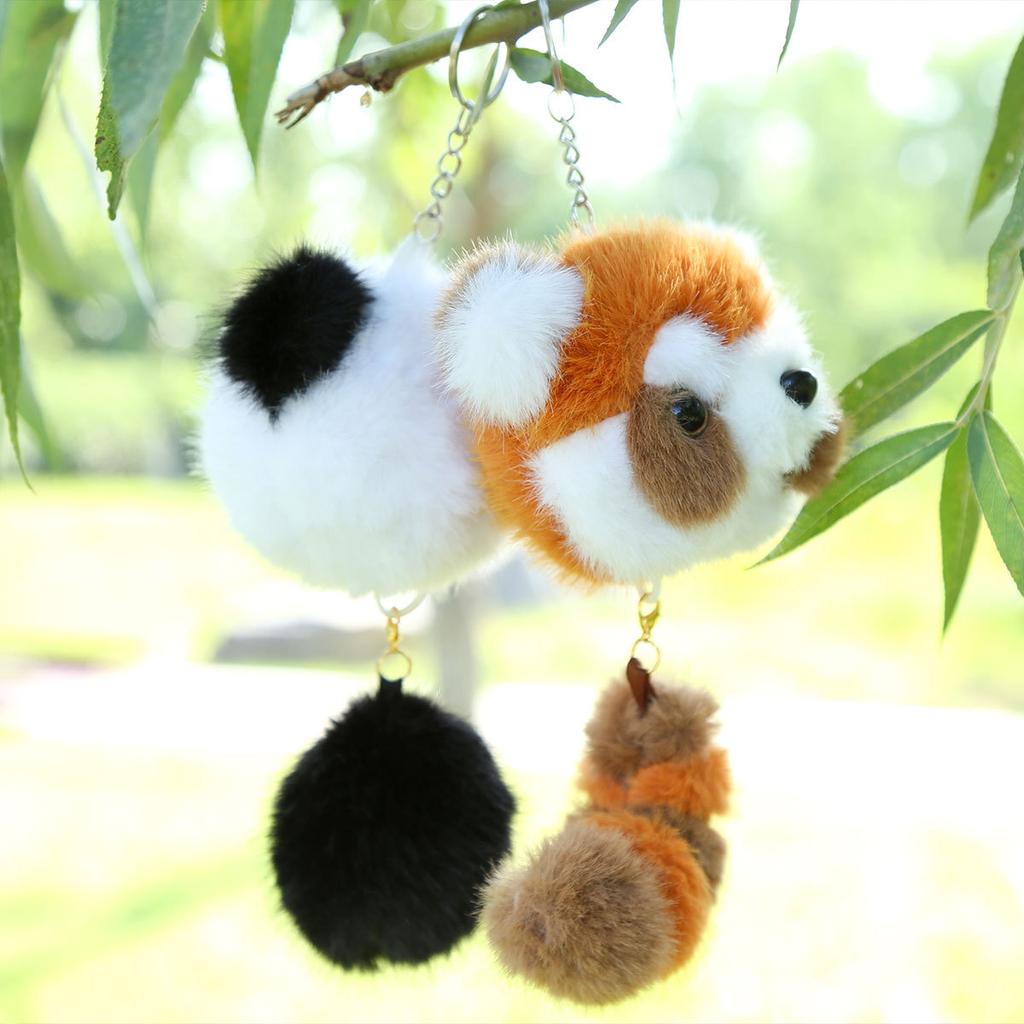 Cute Panda Doll Doll Red Panda Pull Pendant Keychain Birthday Gift Girls Bag Pendant