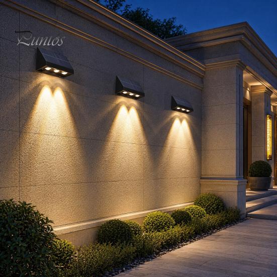 Solar Courtyard Lighting Fence Light, Outdoor Wall Washer Waterproof Energy-saving Lights Lamp, Garden Street Balcony Yard Stairs Decor Solar-powered