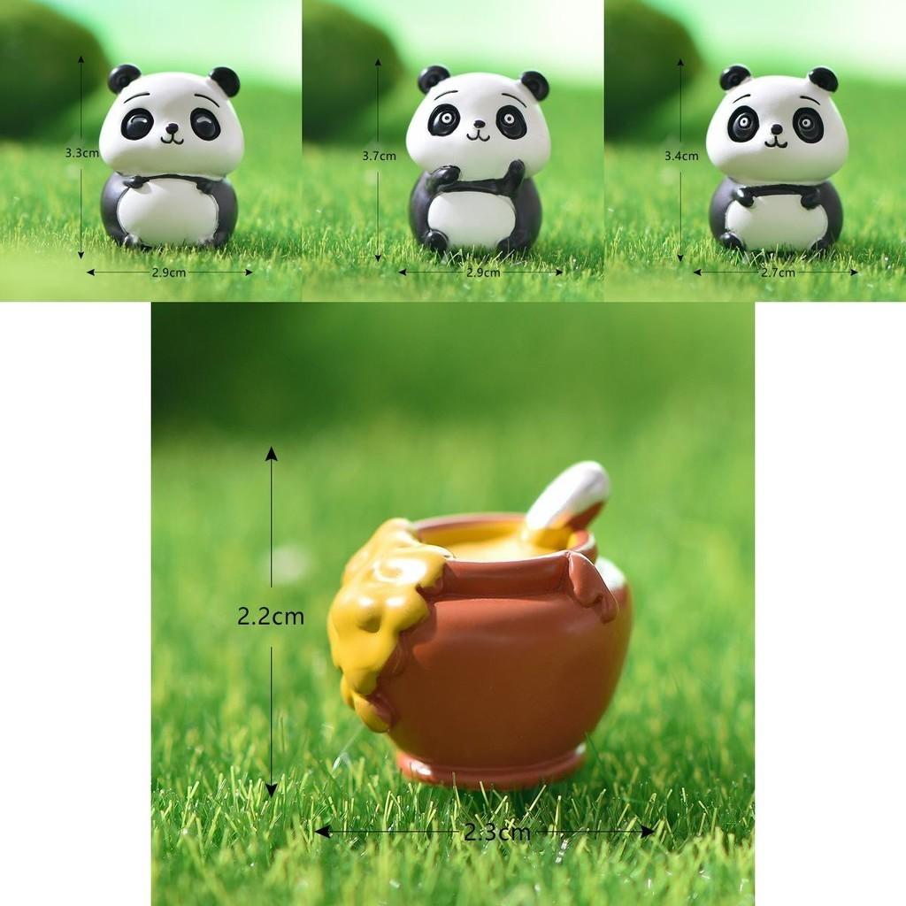 Adorable Resin Panda Figurines For Diy Miniature Garden Decor Cute Cartoon Style
