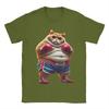 Funny Boxing Gym Workout Cat with Boxing Gloves Anime Meme T-Shirt Beach T-Shirts Unisex Round Neck Tees Short-Sleeved Tshirt