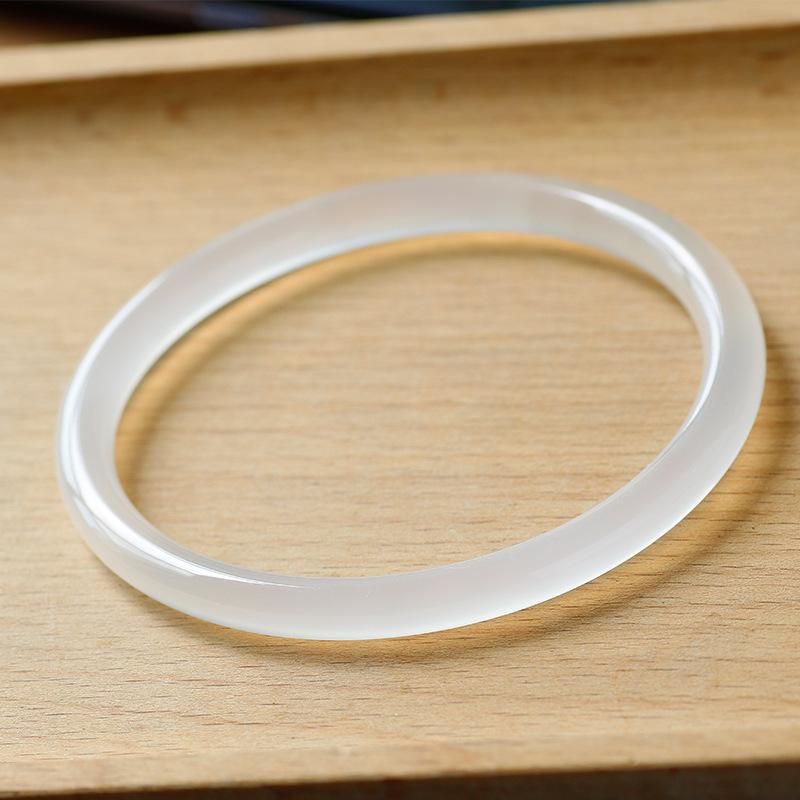 6MM Natural Icy Species Chalcedony Bracelet Fashionable Charm Agate Bangle Jade Bracelet Women's Gift