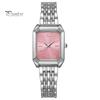 Ladies Watch Light Luxury Style Square Dial Steel Strap Embellishment for Office Party Date Night Women Fashion