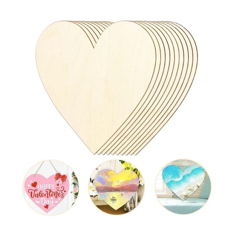 4-6cm Unfinished Wooden Hearts, Blank Wood Heart Slices for DIY Craft, Art, Home Decor, Wedding, Valentine's Day Projects