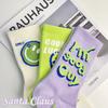Mid-calf Socks for Men and Women, Unisex Couple, Trendy and Versatile Socks, Smiley Letter Sports Socks