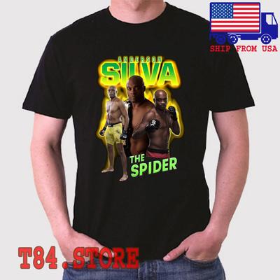 Anderson Silva The Spider MMA Fighter Legend Men's Black Size S To 5XL