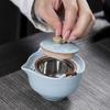 Ruyao Ge Kiln Portable Travel Tea Set Kuaike Cup One Pot Two Cups Brewing Teapot Tea Can Customization