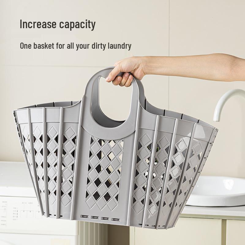 Foldable Large-Capacity Plastic Laundry and Toy Storage Basket