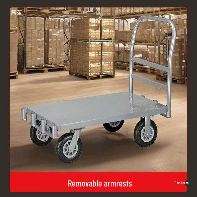 Durable Double Rail Fabric Unloading Trolley - Flatbed Cart & Small Cargo Trailer