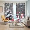 Christmas Snowman Gift Snowflake Pattern Printed Curtains Home Decoration Room Curtain Set Of 2 Made Polyester Washable