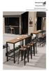 Outdoor Wood-Plastic Waterproof Bar Table & Chairs Set - High-Legged, Wall-Leaning Design for Balcony or Coffee Shop