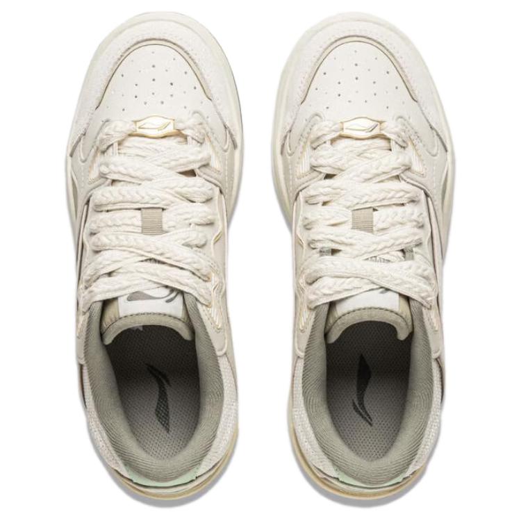 New LiNing Future Flow Coverage Slip Resistant And Abrasion Resistant Low Top Skateboard Shoes Women's White AGCV008-1