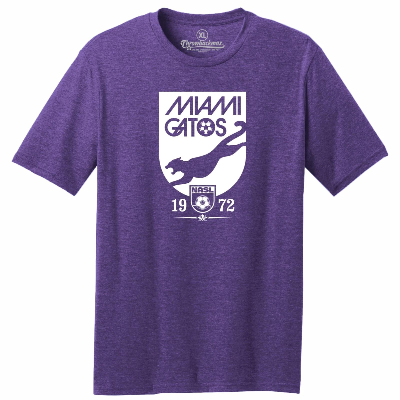 Miami Gatos 1972 Logo NASL Soccer TRI-BLEND Tee Shirt 2XL
