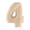 Decorative Balloon - Rocca Fun Factory Balloon - Number 4 - Cream 40"/101 Cm - Mylar (inflatable Helium/air)
